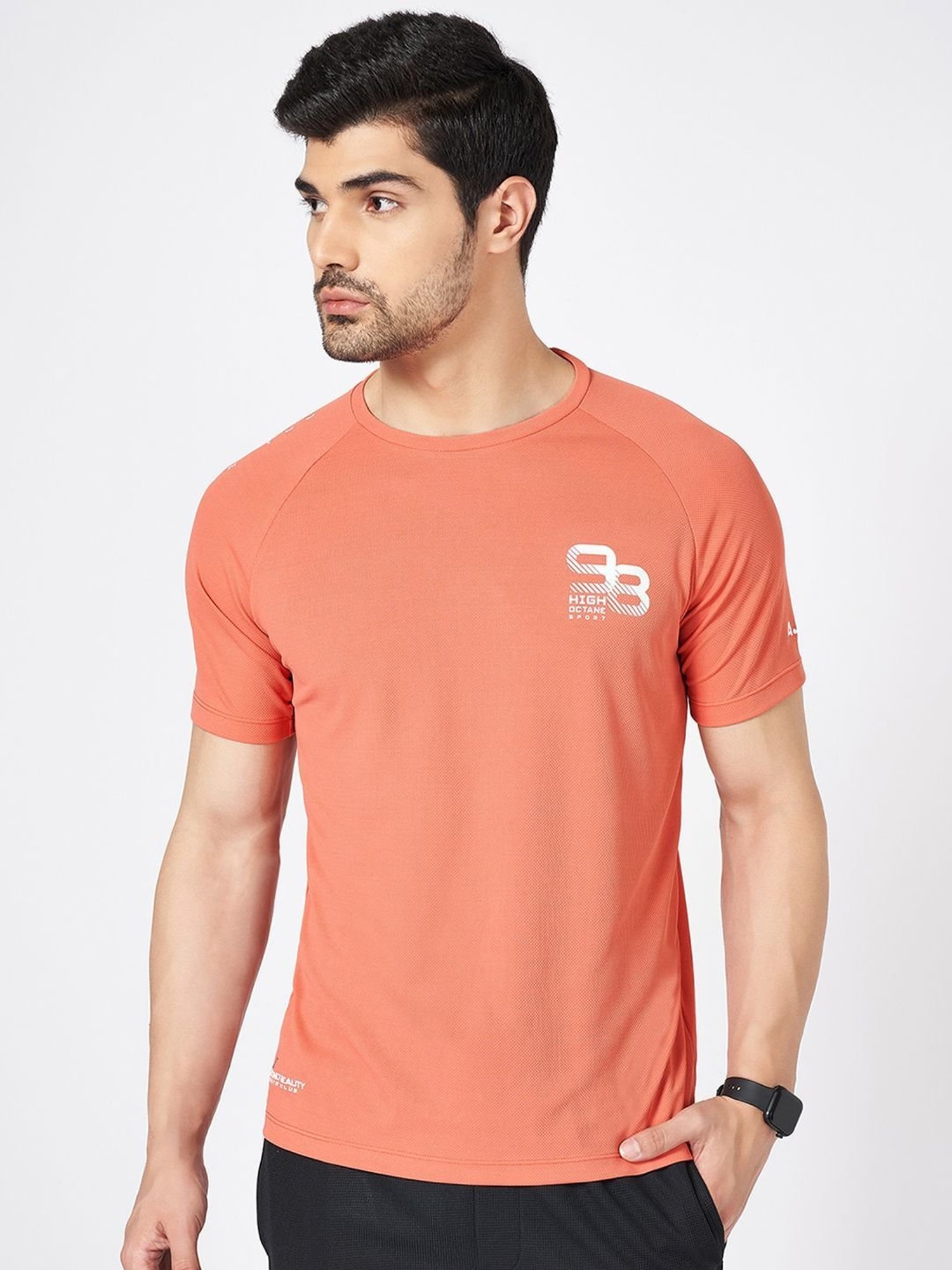 Ajile By Pantaloons Peach Slim Fit Printed T-Shirt