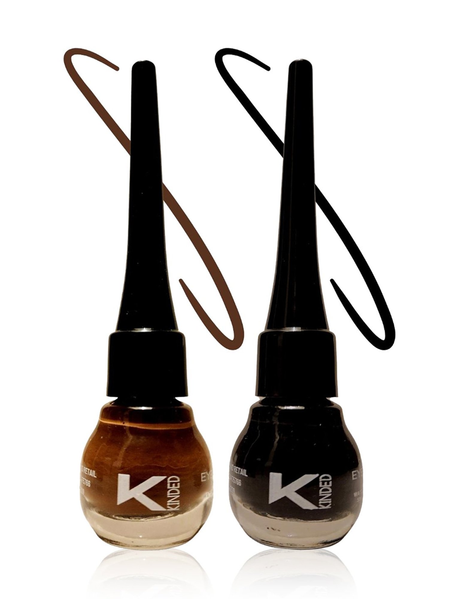 KINDED Liquid Eye Liner Midnight Black & Chocolate Brown Combo