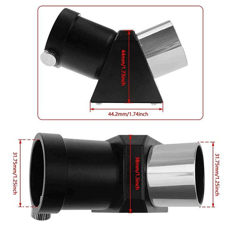 125quot 45Degree Diagonal Prism Optical Prism Inside Rather Than a Mirror which Makes Your Image Clear and Sharp