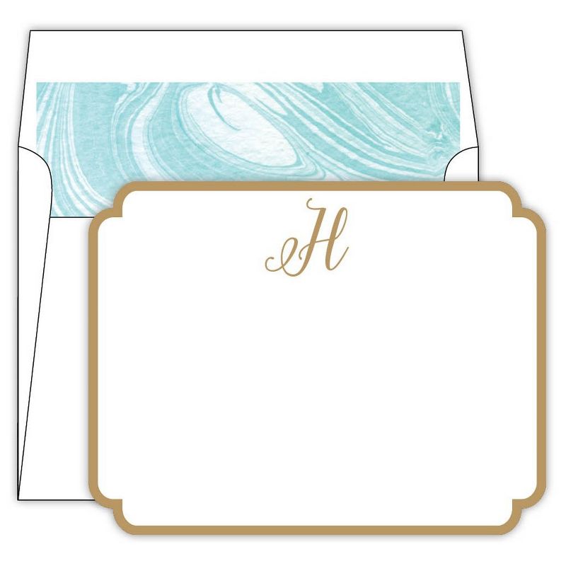 Marble Cards Die-Cut Social Set Monogram H
