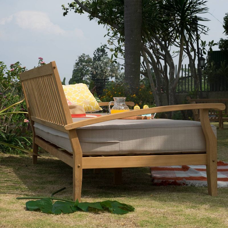 Caterina Teak Daybed with Cushion - Beige - Cambridge Casual
