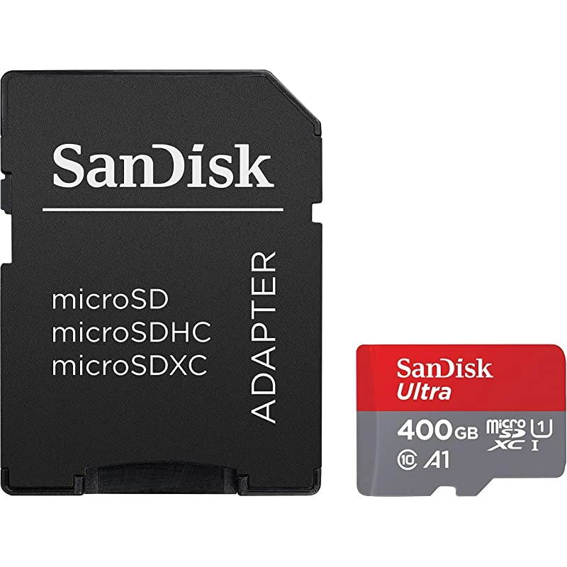 400GB Ultra microSDXC UHSI Memory Card with Adapter 100MBs C10 U1 Full HD A1 Micro SD Card SDSQUAR400GGN6MA