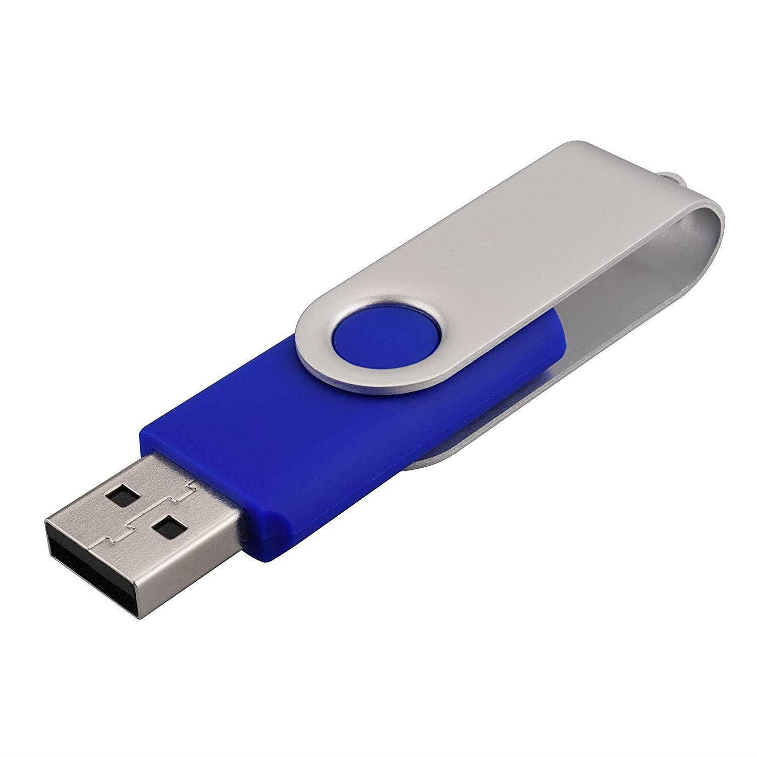 K&ZZ 32GB USB Flash Drive Swivel Memory Stick Fold Storage Thumb Stick 2Packs (Blue)