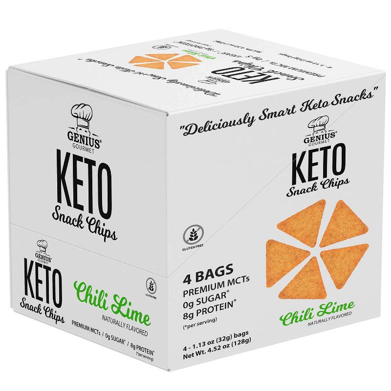 Genius Gourmet Chili Lime Chips - 4ct