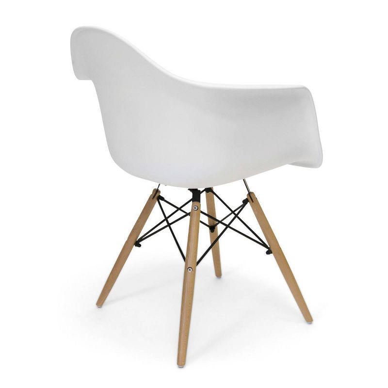 Set of 2 Aeon Dijon Armchair - White with Wood Legs