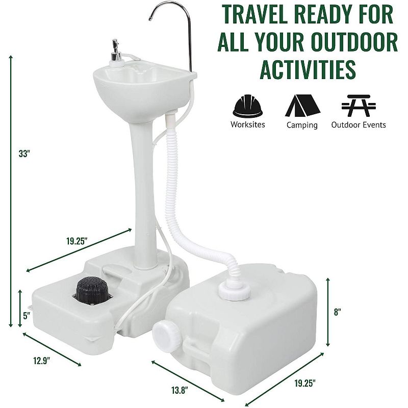 Hike Crew Portable Outdoor Sink w/ 19L Water Tank and 24L Waste Tank