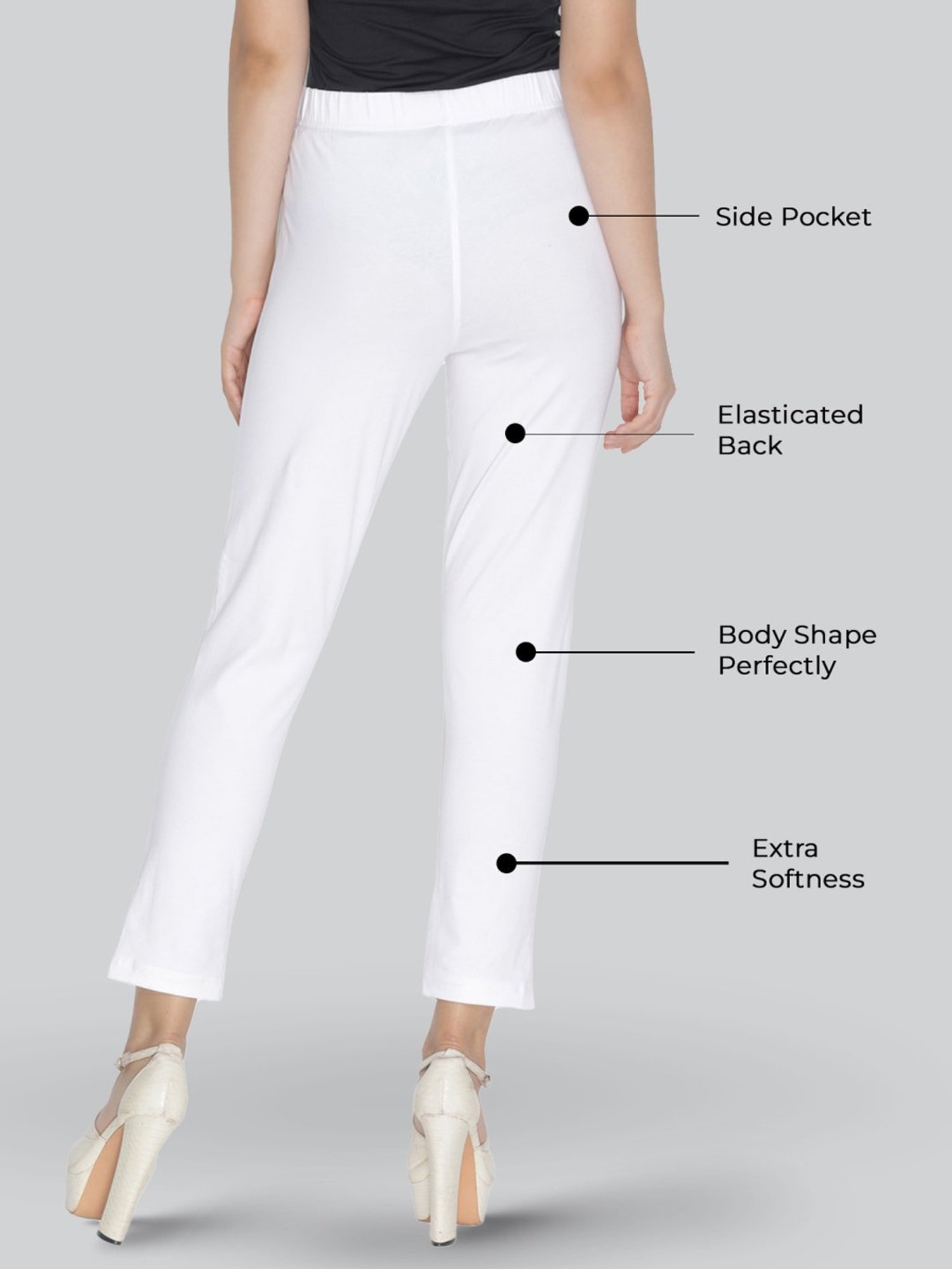 Lyra Maroon & White Cotton Leggings - Pack Of 2