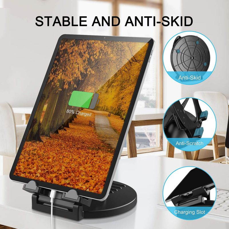 AboveTEK Tablet Stand, 360&deg; Rotating Commercial iPad Stand, Swivel Design for Store Office Bedside Showcase Reception Kitchen Home