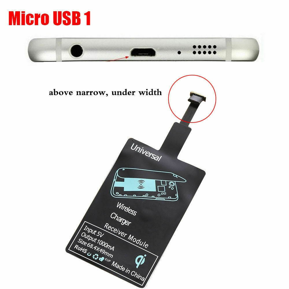 QI Wireless Adapter Fast Charger Receiver For  Android Type C USB C Micro