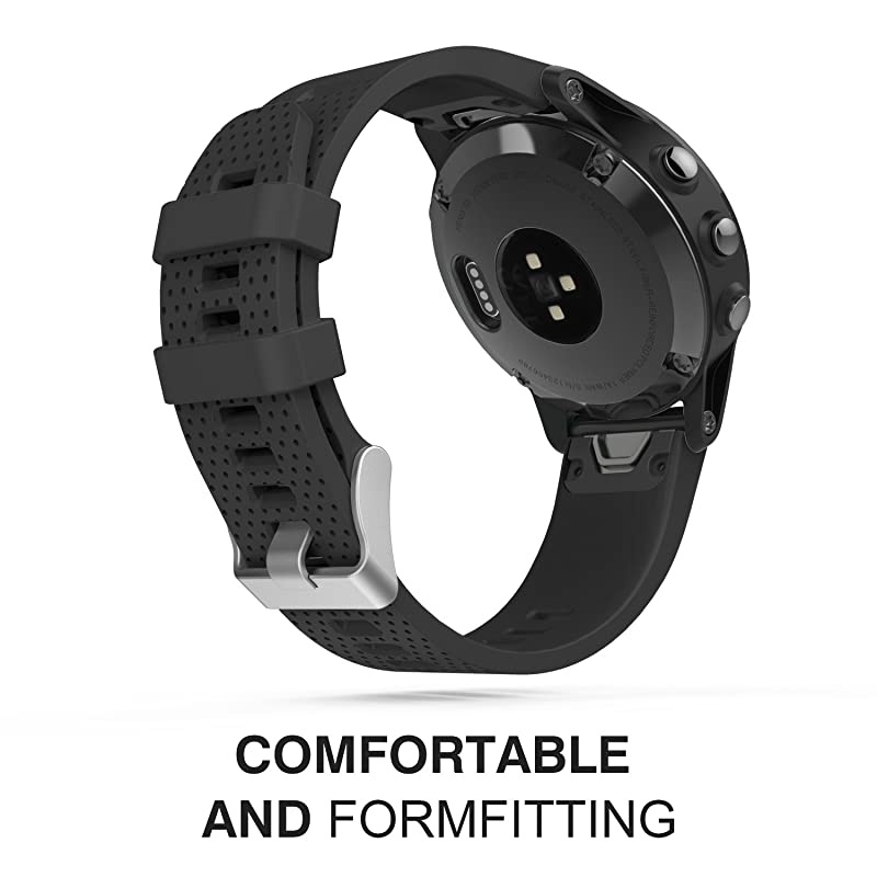 Band Compatible with Garmin Fenix 6SFenix 6S ProFenix 5SFenix 5S PlusNOT FIT Fenix 5 5X Soft Silicone Replacement Watch Band Strap Black