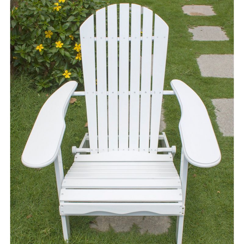 Northbeam Outdoor Garden Portable Foldable Wooden Adirondack Deck Chair with Easy to Fold Design, White
