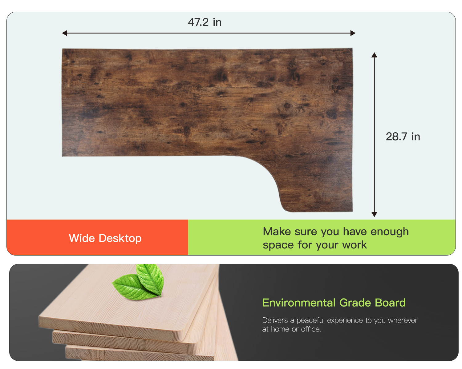 Computer Desk Office Desk Gaming Desk Extra Large 47&rdquo;x 28.7" Black Modern Student Girl Kids Study PC Simple Executive Table Workstation for Small Space