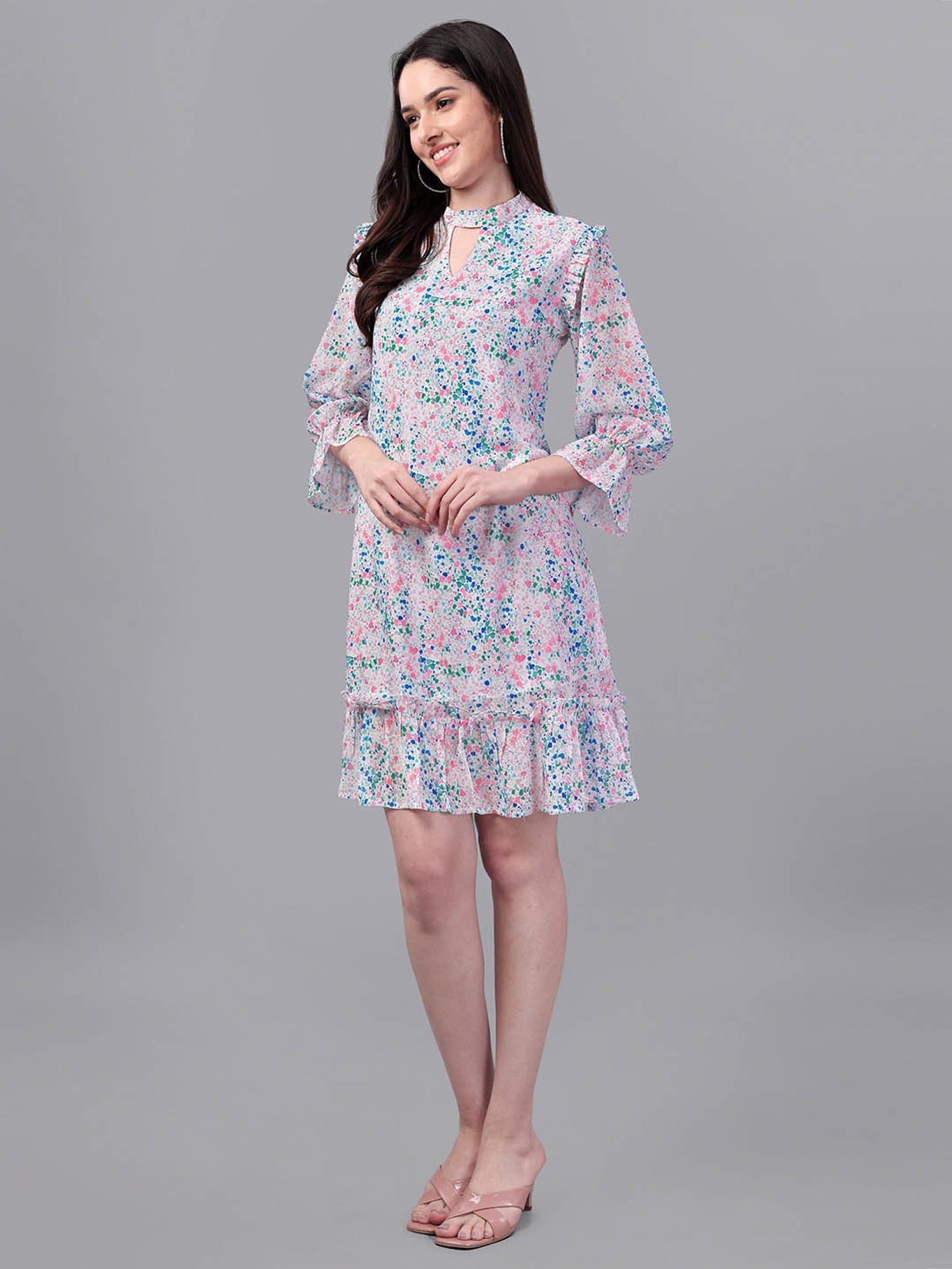 MASAKALI.CO Multicolor Printed A Line Dress