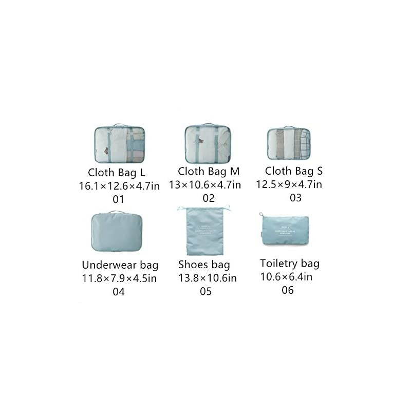 6 pcs Luggage Packing Organizers Packing Cubes Set for Travel