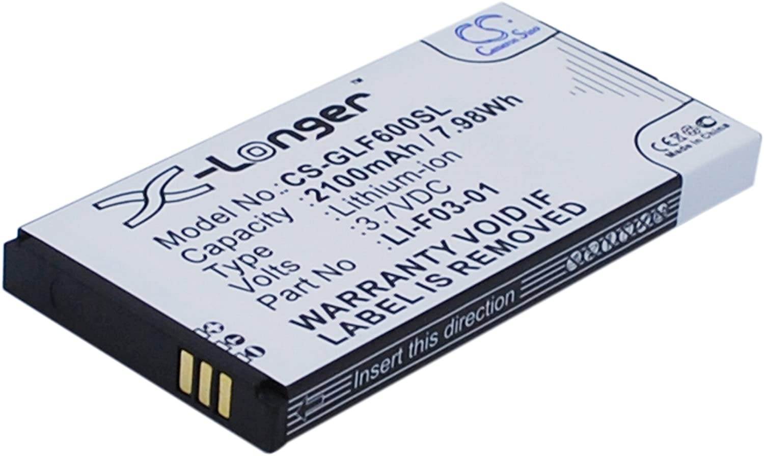 Replacement GPS Navigation Battery Part No.LI-F03-01 for Golf Buddy DSC-GB600, GB3-PT4, Platinum 4, PT4,2100mAh Li-ion