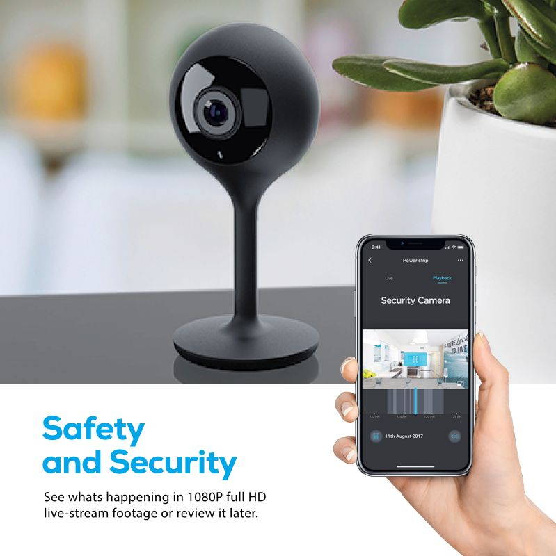 Geeni LOOK 1080p HD Smart Indoor Surveillance Camera for Home Security &ndash; No Hub Works with Amazon Alexa, Google Assistant & Microsoft Cortana, Requires 2.4 GHz Wi-Fi, 1 Pack, Black