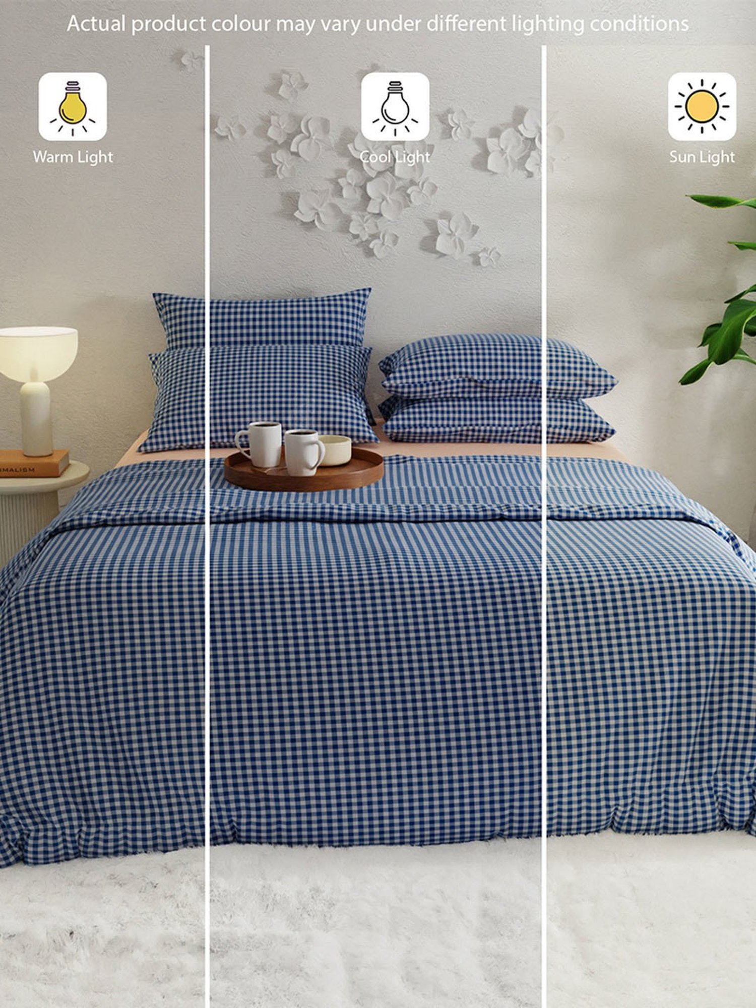 Stoa Paris Urbain Geometric Blue 230 TC Microfibre King Duvet Cover with 4 Pillow Covers