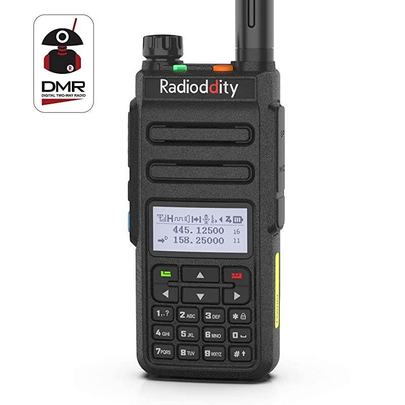 GD77 DMR DigitalAnalog Two Way Radio VHF UHF Dual Time Slot Work with Hotspot Amateur Ham Radio wFree Programming Cable High Gain Antenna and Charger