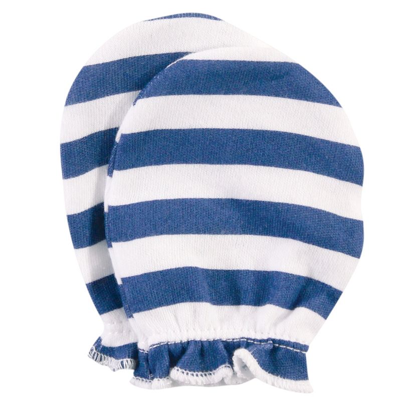 Hudson Baby Infant Boy Cotton Scratch Mittens, Sail The Sea, 0-6 Months