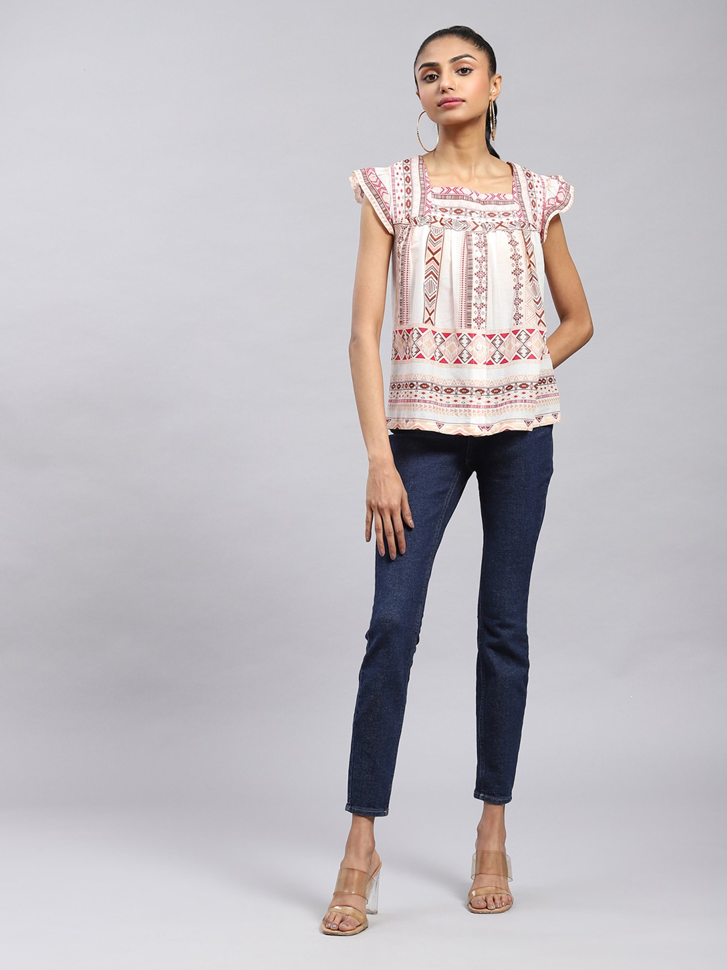 Label Ritu Kumar Pink Geometric Print Top