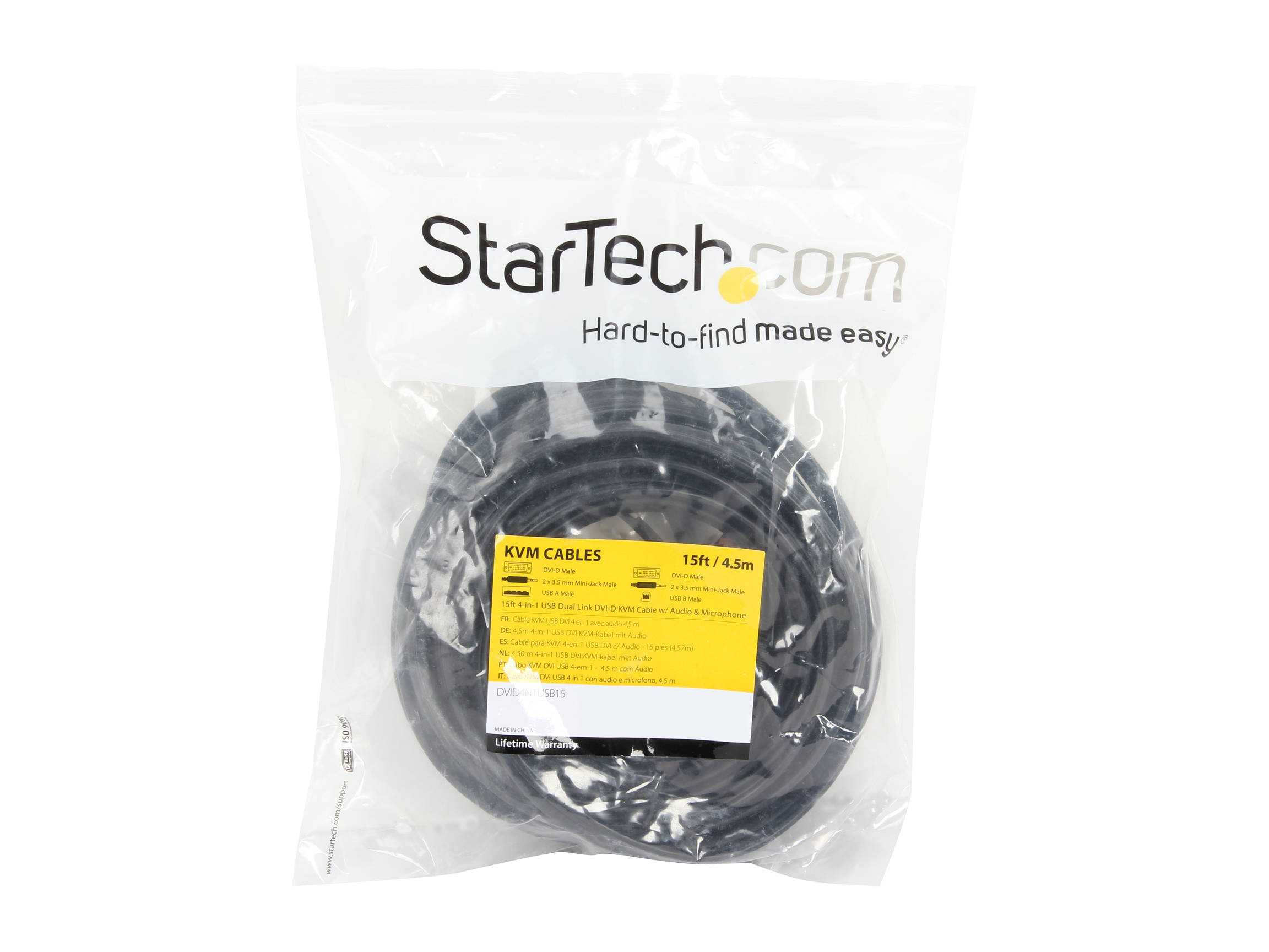 StarTech.com 6 ft. KVM Cable for DVI and USB KVM Switches with Audio & Microphone