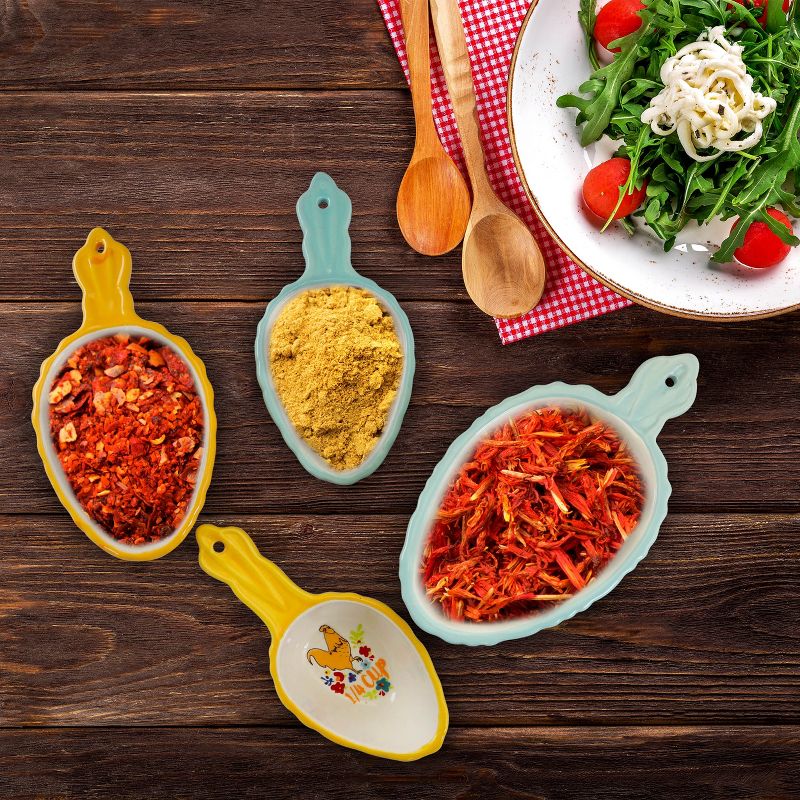 Gibson 4 Piece Ceramic Measuring Scoop Set in Yellow and Blue