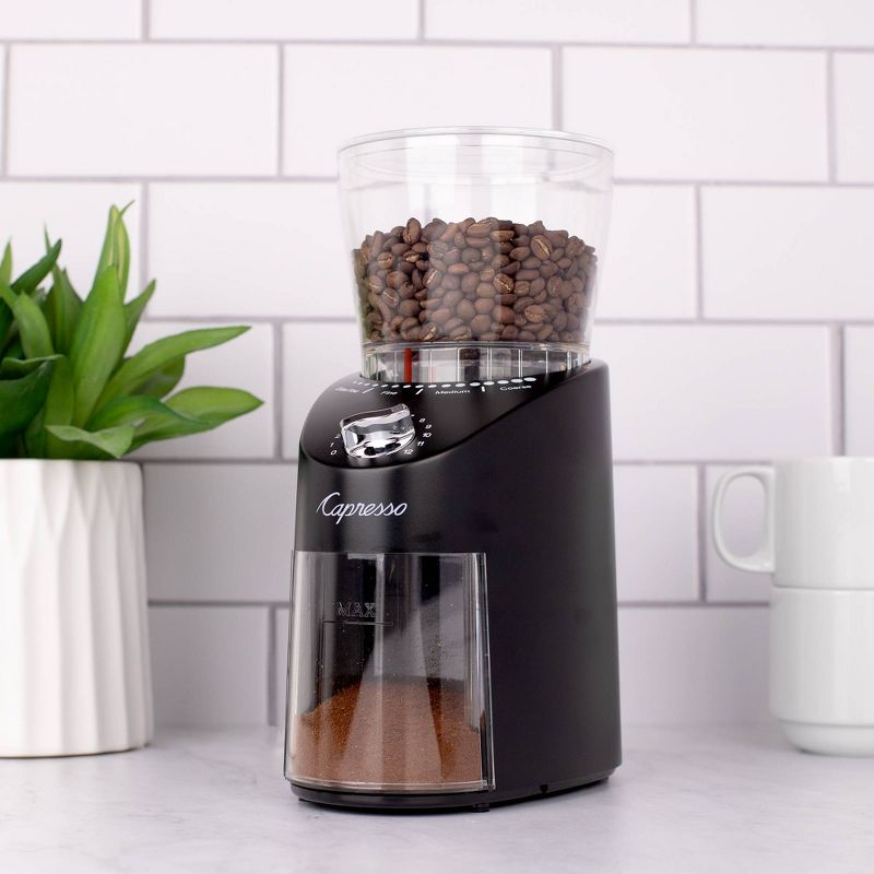 Capresso Conical Burr Coffee Grinder Infinity Plus – Black 570.01