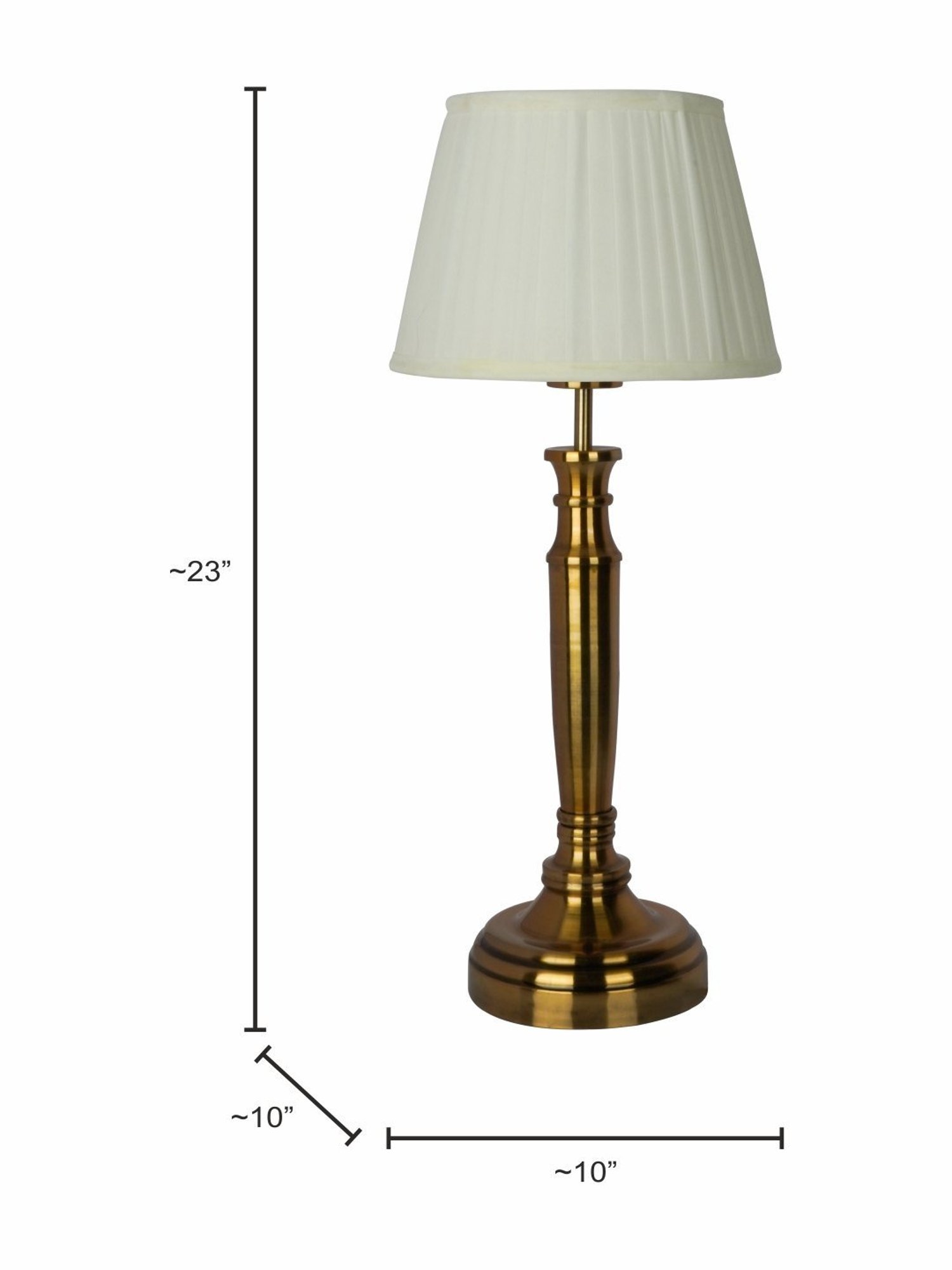 FOS LIGHTING Transitional Hand-Carved Gold Mild Steel Table Lamp