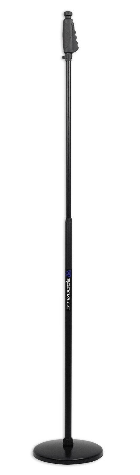 Rockville Microphone Mic Stand w/ Round Base+Smartphone/Tablet/iPad Clamp Mount