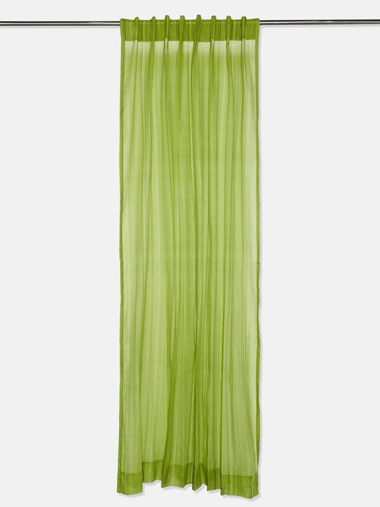 Fabindia Home Krisha Veeya Green Cotton 5 ft Window Curtain
