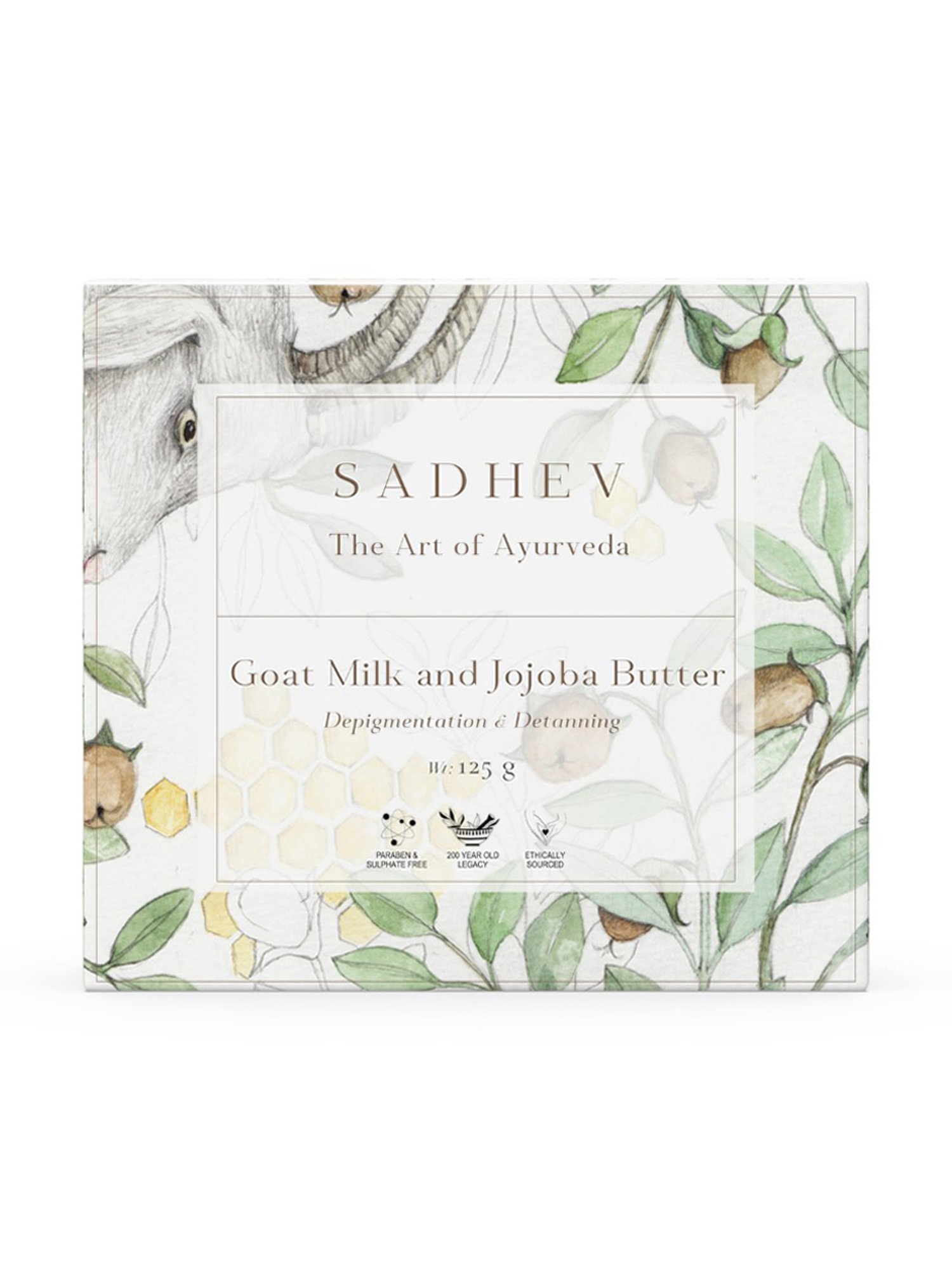 SADHEV The Art Of Ayurveda Goat Milk & Jojoba Butter Soap - 125 gm