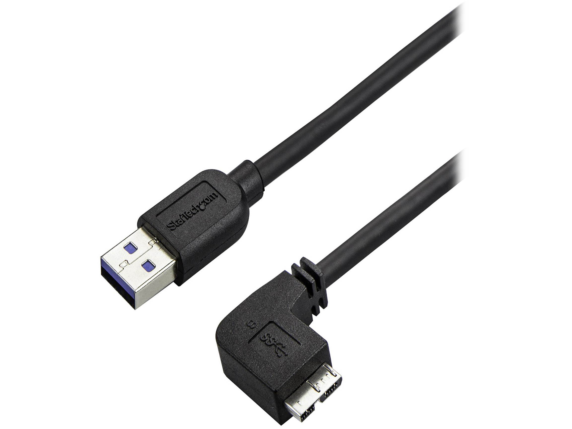 StarTech.com 0.5m 20in Slim Micro USB 3.0 Cable - M/M - USB 3.0 A to Right-Angle Micro USB - USB 3.1 Gen 1 (5 Gbps)