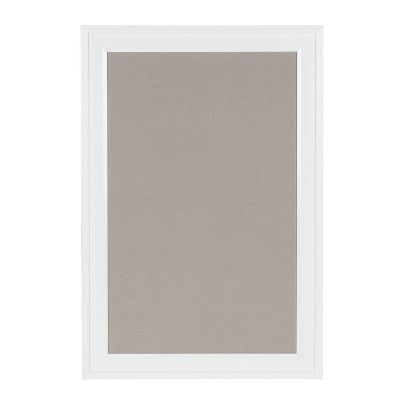U Brands 40"x30" Linen Bulletin Board White Decor Frame