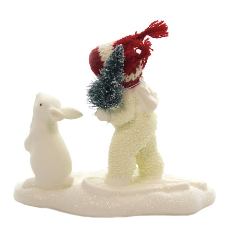 Dept 56 Snowbabies 4.0" Special Delivery Bunny Tree  -  Decorative Figurines