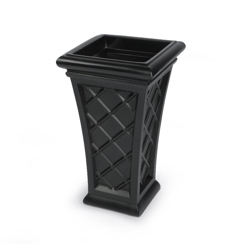 28" Square Georgian Tall Planter Black - Mayne