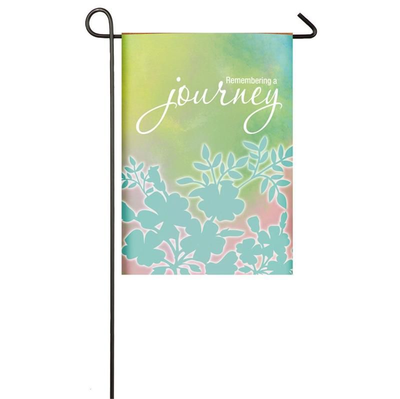 Evergreen Remembering a Journey Suede Garden Flag, 12.5 x 18 inches