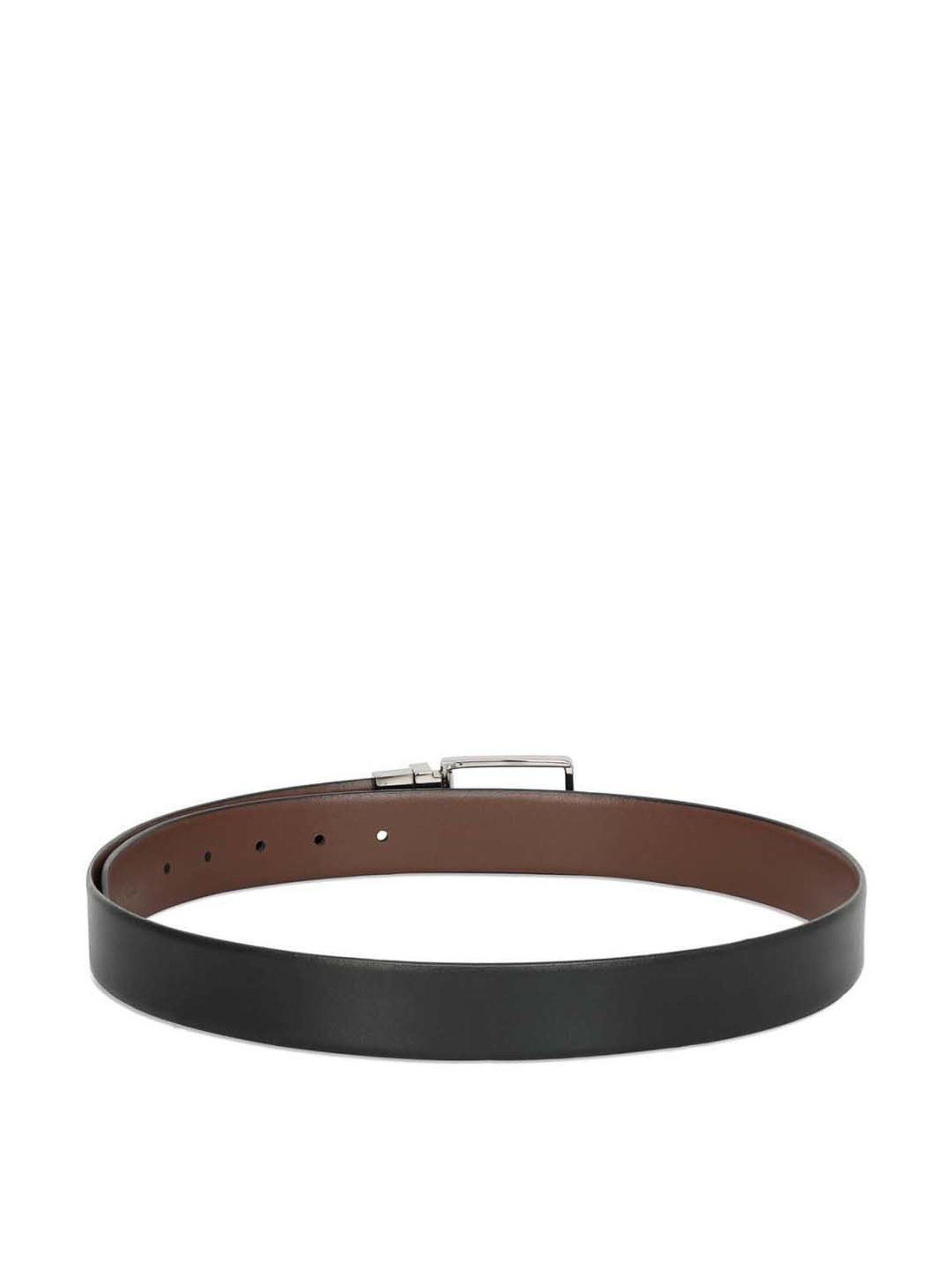 The Vertical Black & Brown Leather Reversible Belt for Men