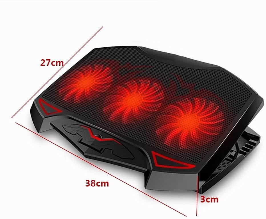 RGB Laptop Cooling Pad with 6 Quiet LED Fans 5 Heights Adjustable and Phone Stand, Dual USB Ports Gaming Laptop Cooler for 11"-18" Gaming Laptops (Blue)