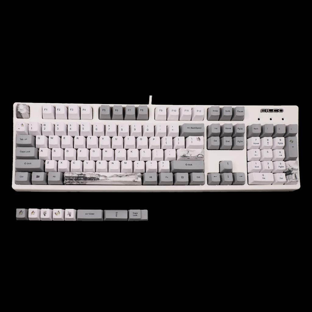 ABBY -J 113 Key Ink Landscape Keycap OEM PBT 5-Surfaces Dye Mechanical Keyboard Custom Keycaps Mechanical Keyboard