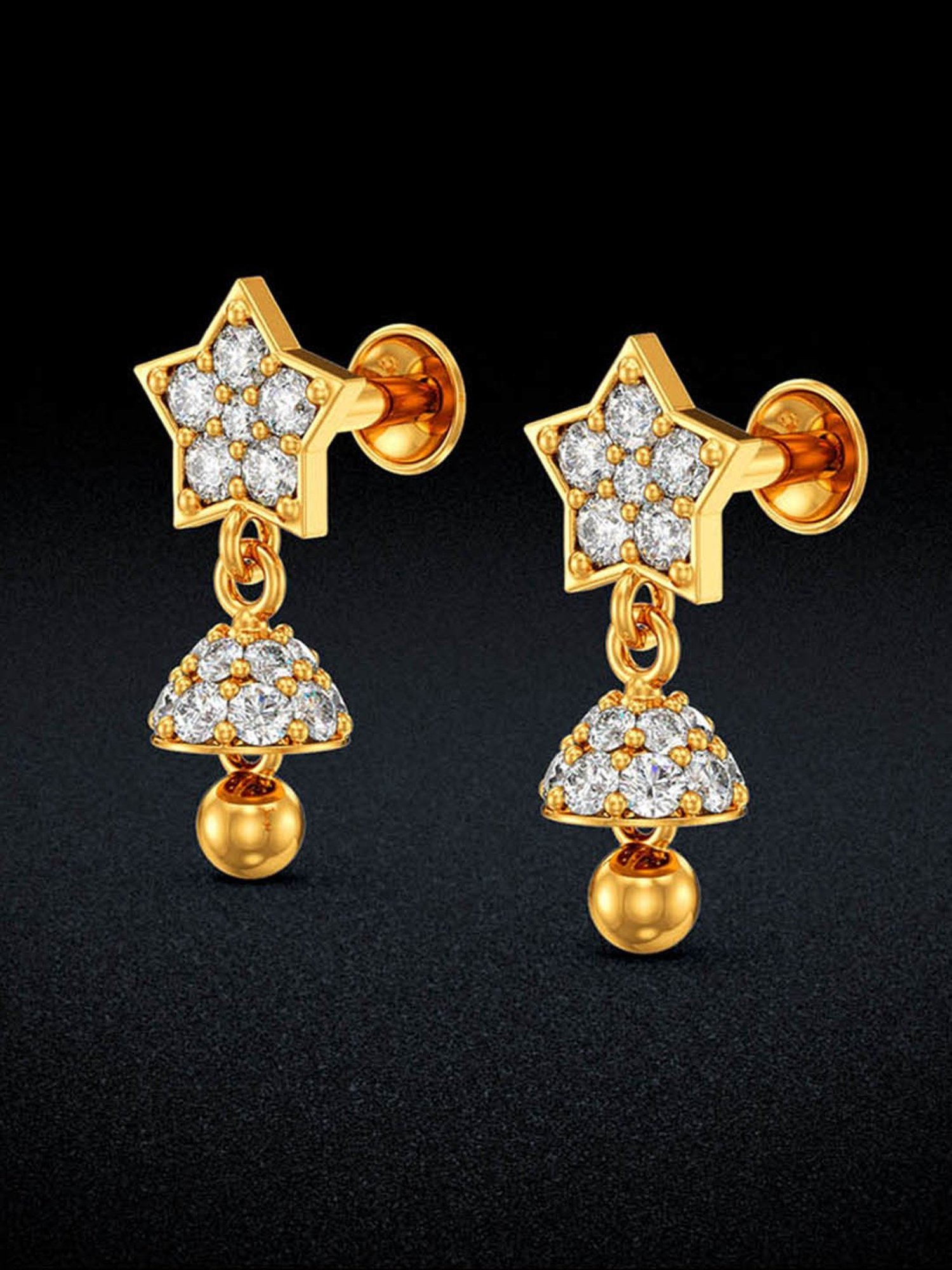 P.C. Chandra Jewellers 14 kt Gold Earrings