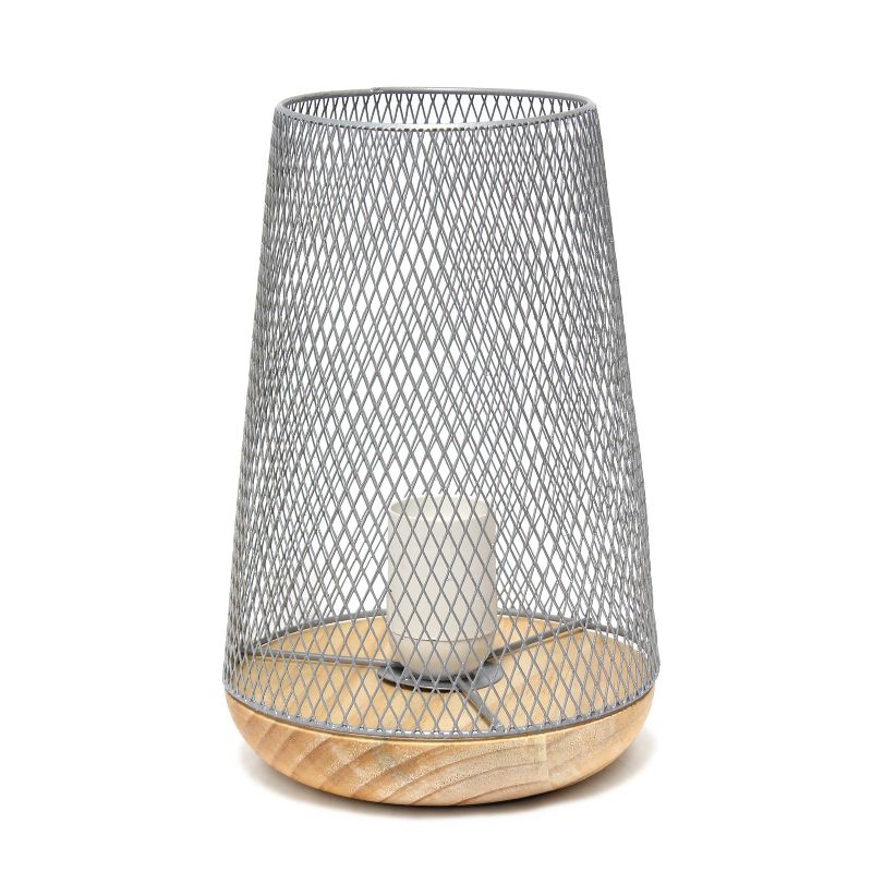 Wired Mesh Uplight Table Lamp Gray - Simple Designs