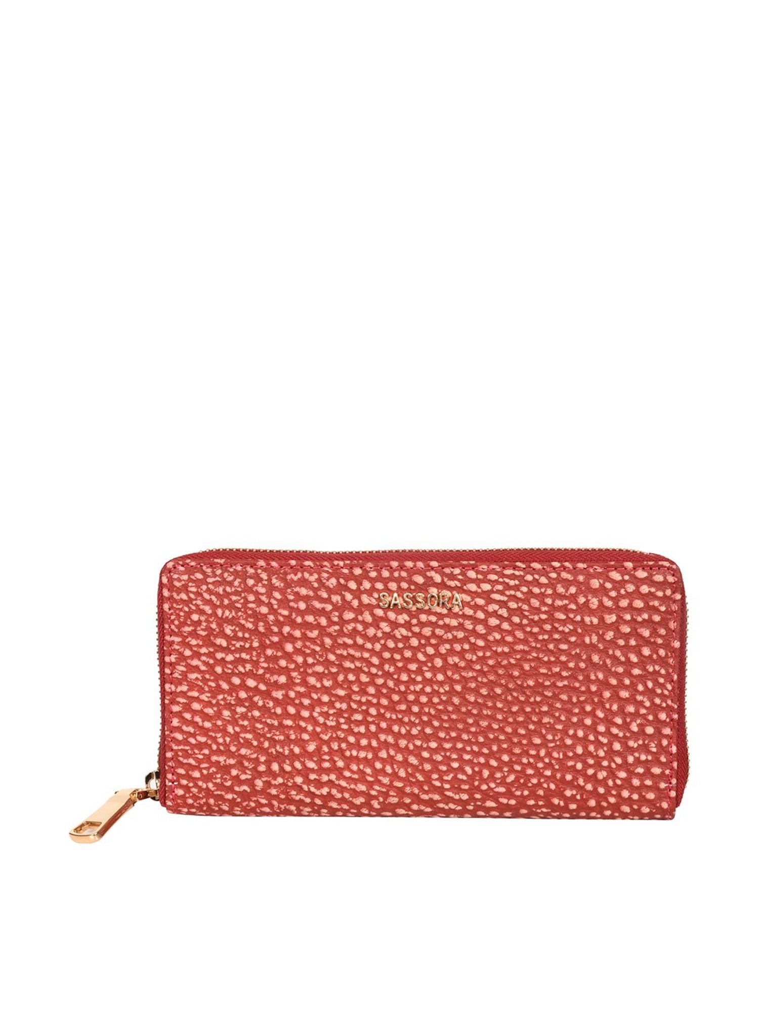SASSORA Red Printed Rfid Wallet for Women