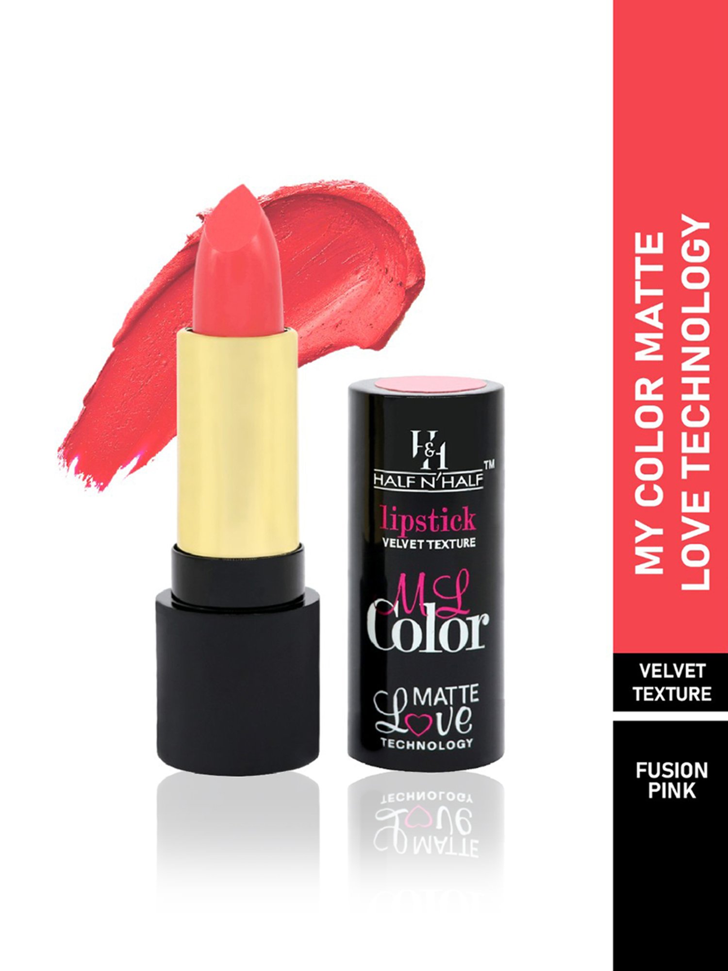 Half N Half My Color Velvet Texture Matte Lipstick Fusion Pink - 3.8 gm