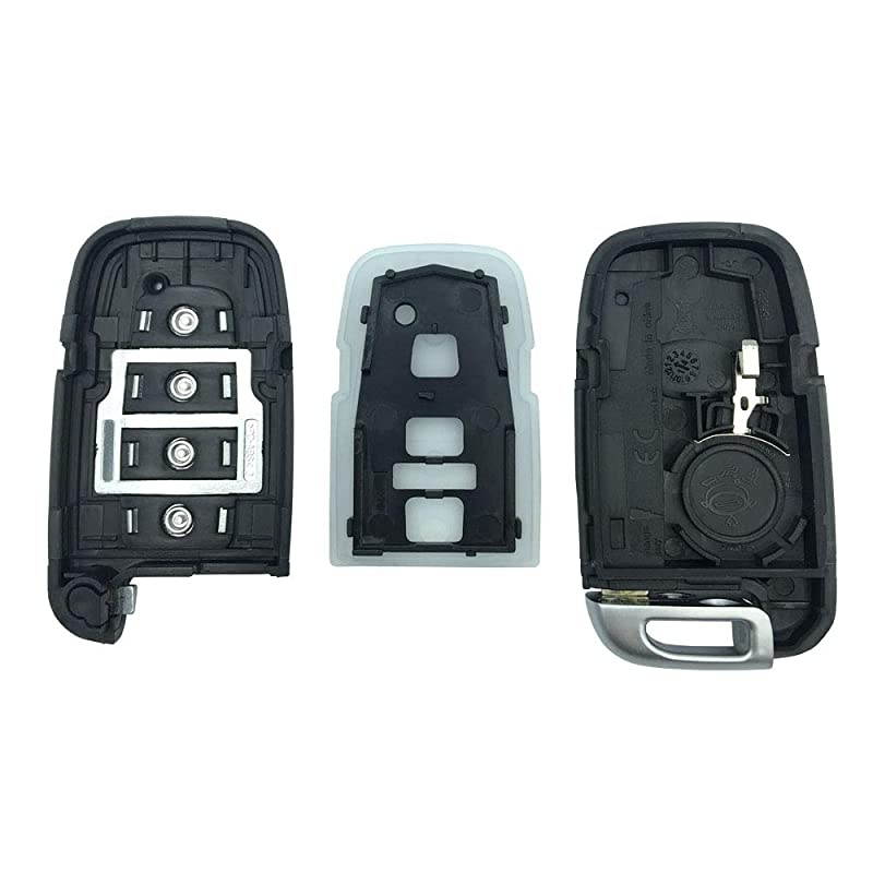Keyless 4 Buttons Smart Key Shell Case Fob Fits for Hyundai Sonata Elantra Genesis Veloster Key Fob Cover(No Chip)