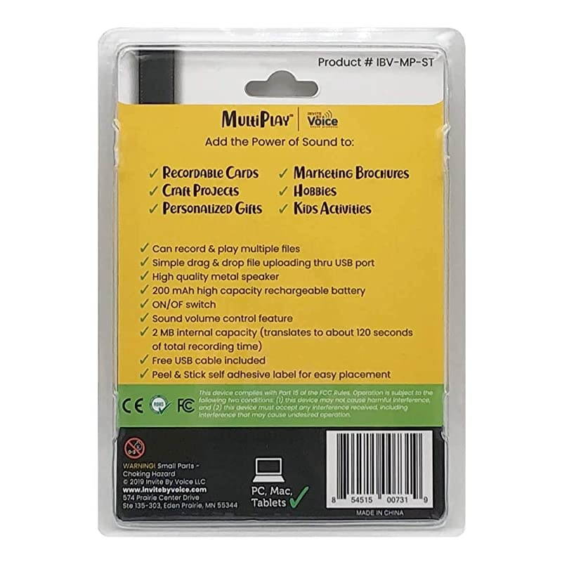 Re-recordable Sound Chip for Greeting Cards | Plays Different Recording Each Time Activated | Add the Power of Sound to Recordable Cards, Scrapbooks, Photo Albums, Personalized Gifts, Crafts