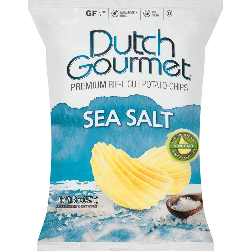 Dutch Gourmet Sea Salt Premium RIP-L Cut Potato Chips - 8oz
