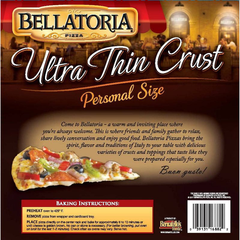Bellatoria Personal Size Thin Crust Supreme Frozen Pizza - 7.8oz