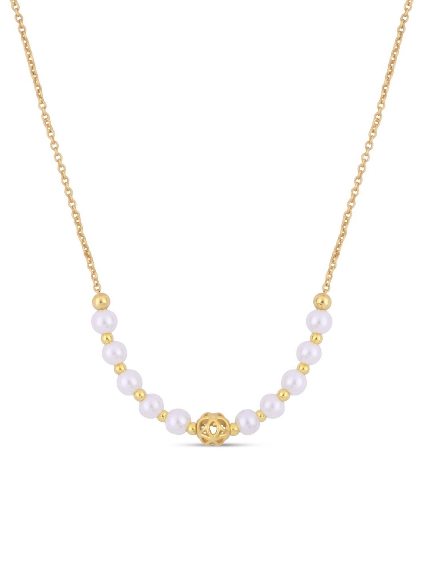 Accessorize London Women's Z Real Gold Plated Pearly Bead Necklace