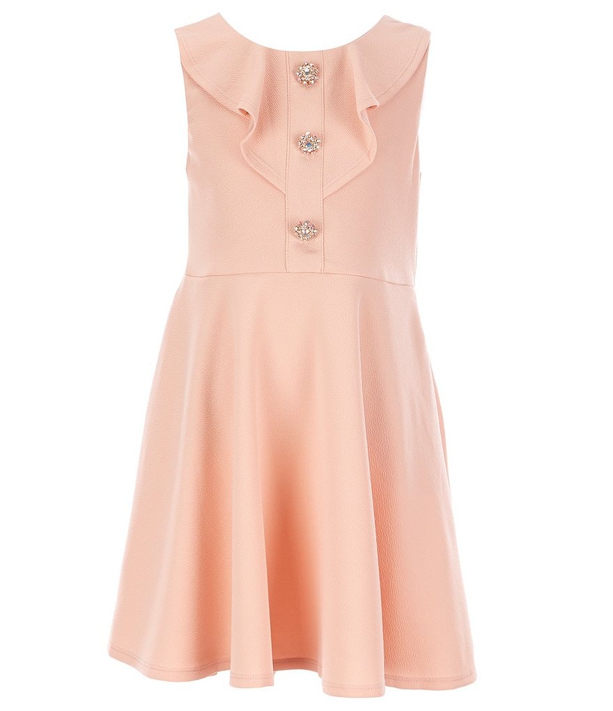 Poppies and Roses Big Girls 7-16 Ruffle-Bodice Fit-And-Flare Dress