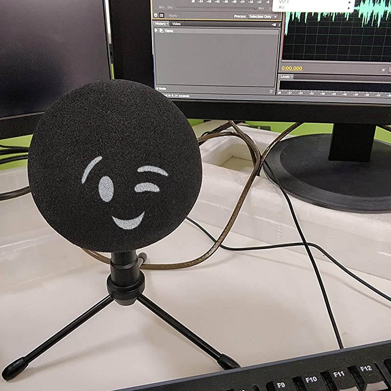 Blue Snowball Pop Filter Customizing Microphone Windscreen Foam Cover for Improve Blue Snowball iCE Mic Audio Quality Smile